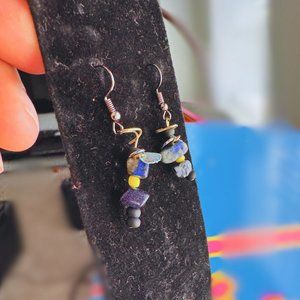 Fun Handmade Mermaid Themed Short Dangling Earrings with Added Charms and Color